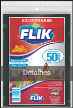 SACO LIXO FLIK PRETO 50LT C/10UN